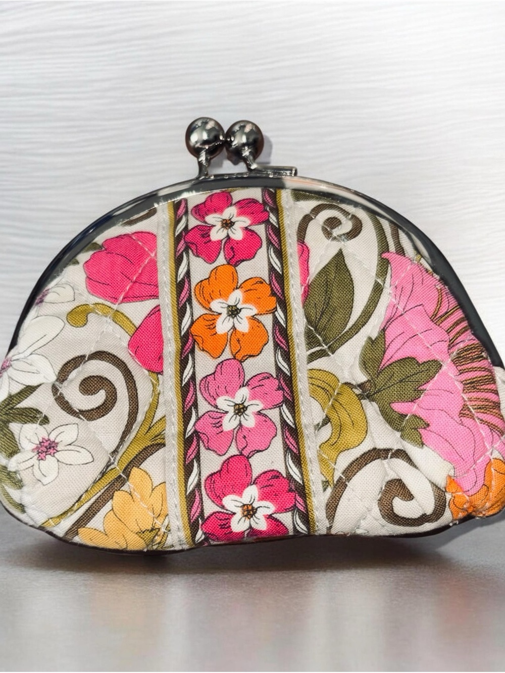 Vera Bradley retired Tea Garden Floral Quilted Crossbody Bag Set - Pink Multi - Picture 7 of 15